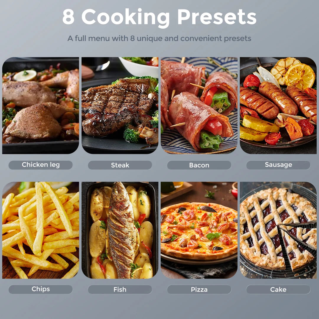 SEJOY 8-in-1 Air Fryer Oven Oilless Cooker Roast Bake Dehydrate