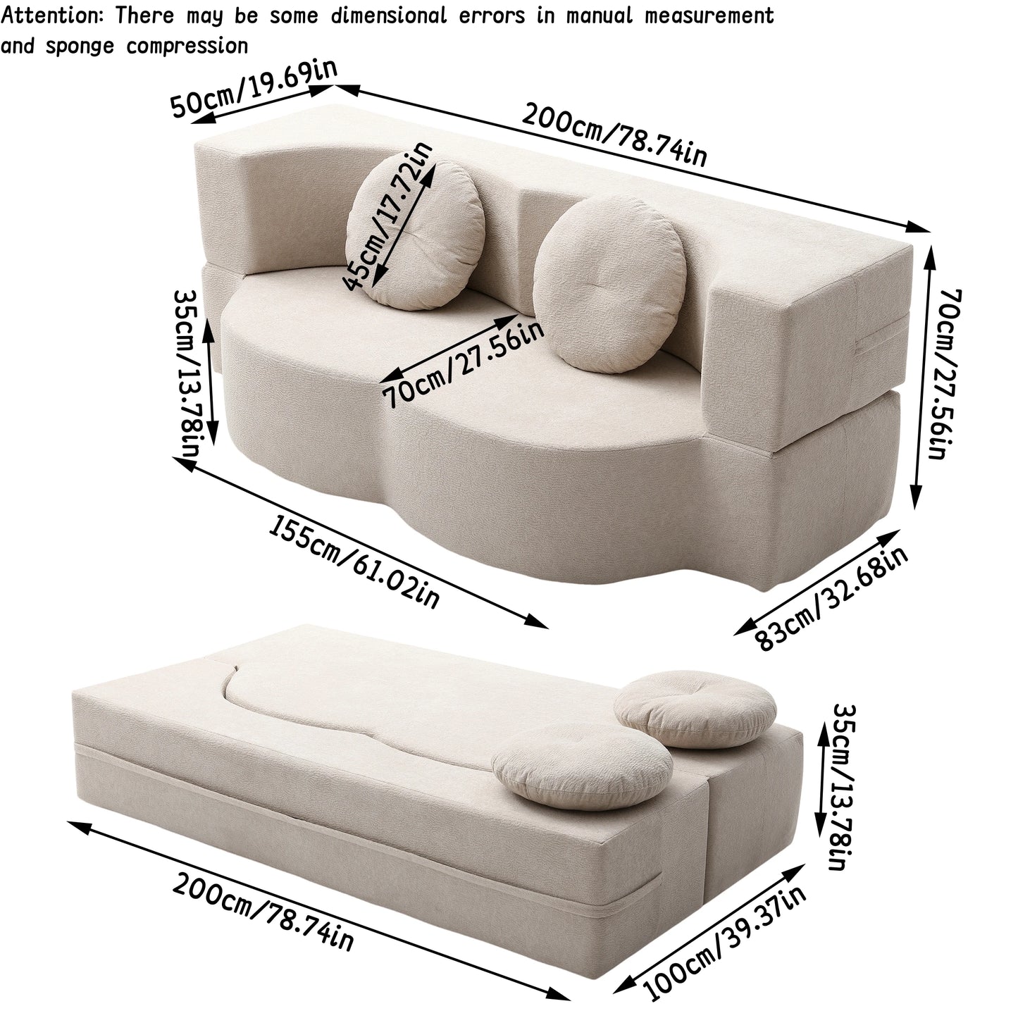 Multi Functional Folding Sofa Bed For Living Room Space