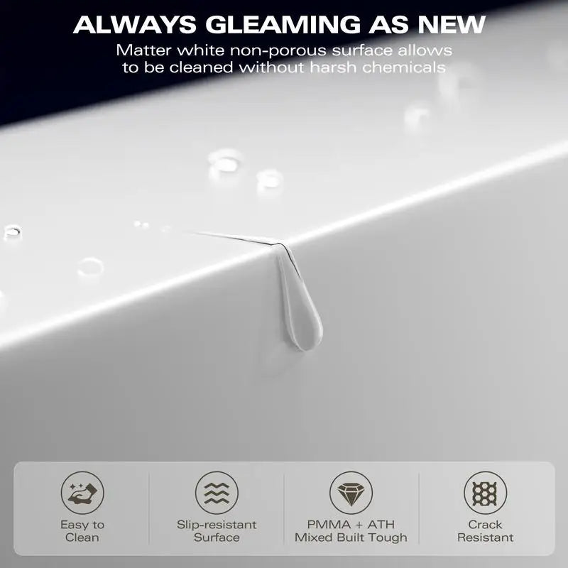 Freestanding Solid Surface Bathtub Luxury Engineered Stone Tub