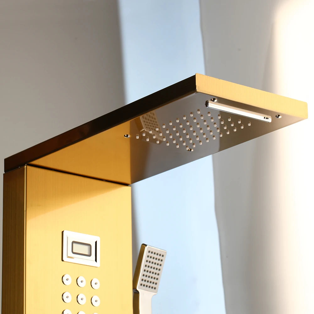 MEKKHALA Multifunctional Shower Panel Tower With Rainfall Massage Jets