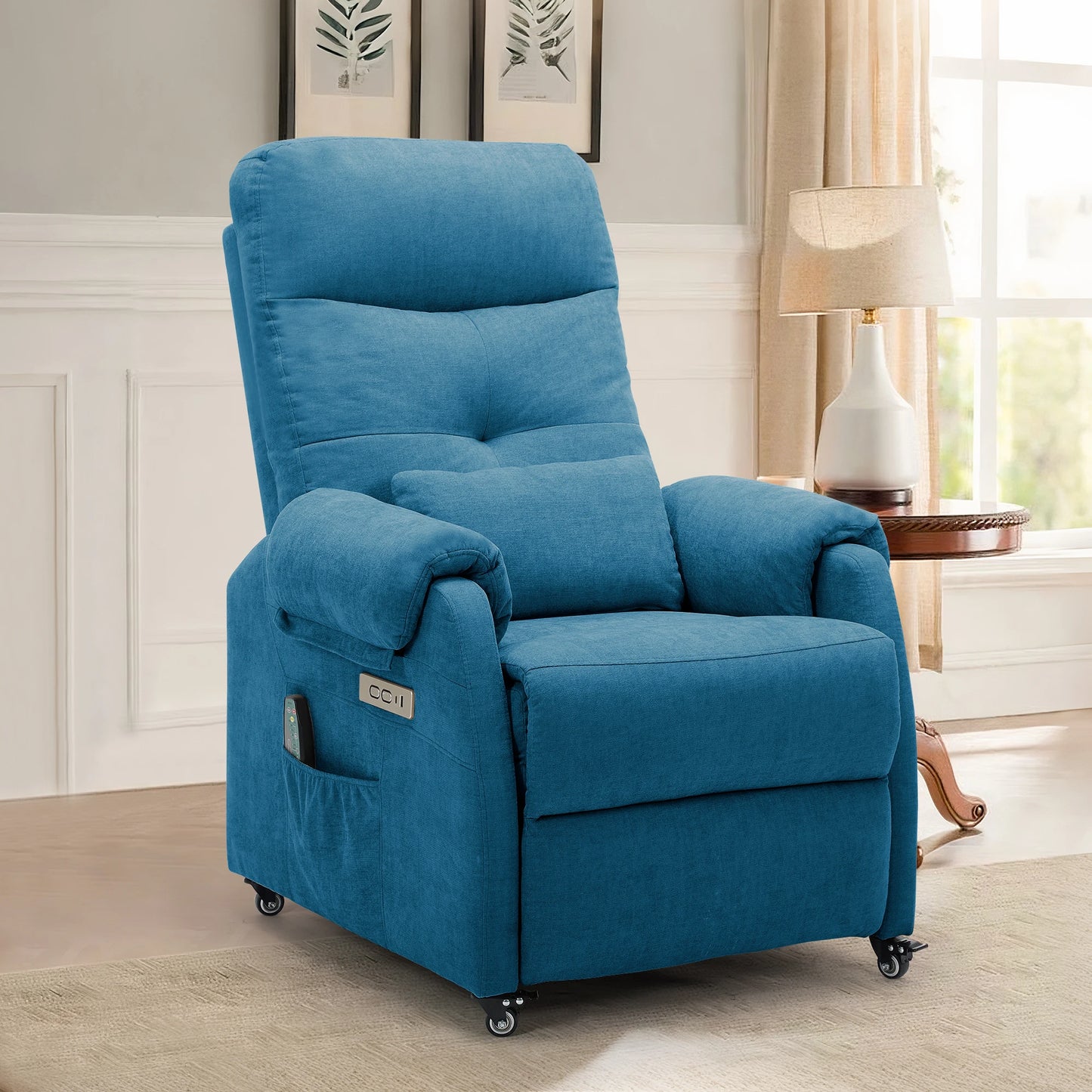 Korser Power Recliner Chair With USB Ports And Wheels For Home