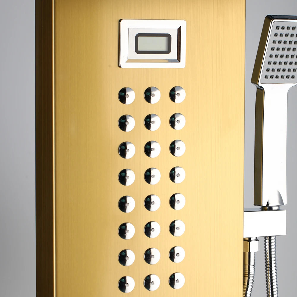 MEKKHALA Multifunctional Shower Panel Tower With Rainfall Massage Jets