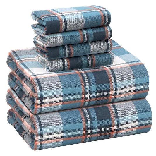 Flannel Sheet Set 100% Cotton Double Brushed Deep Pocket