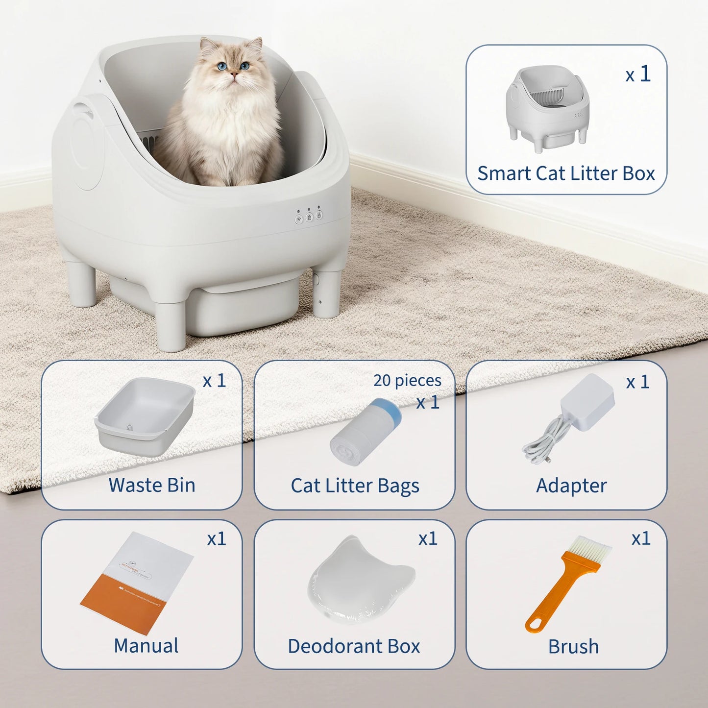 HiMISS Self-Cleaning Automatic Cat Litter Box With App Control Odor-Free