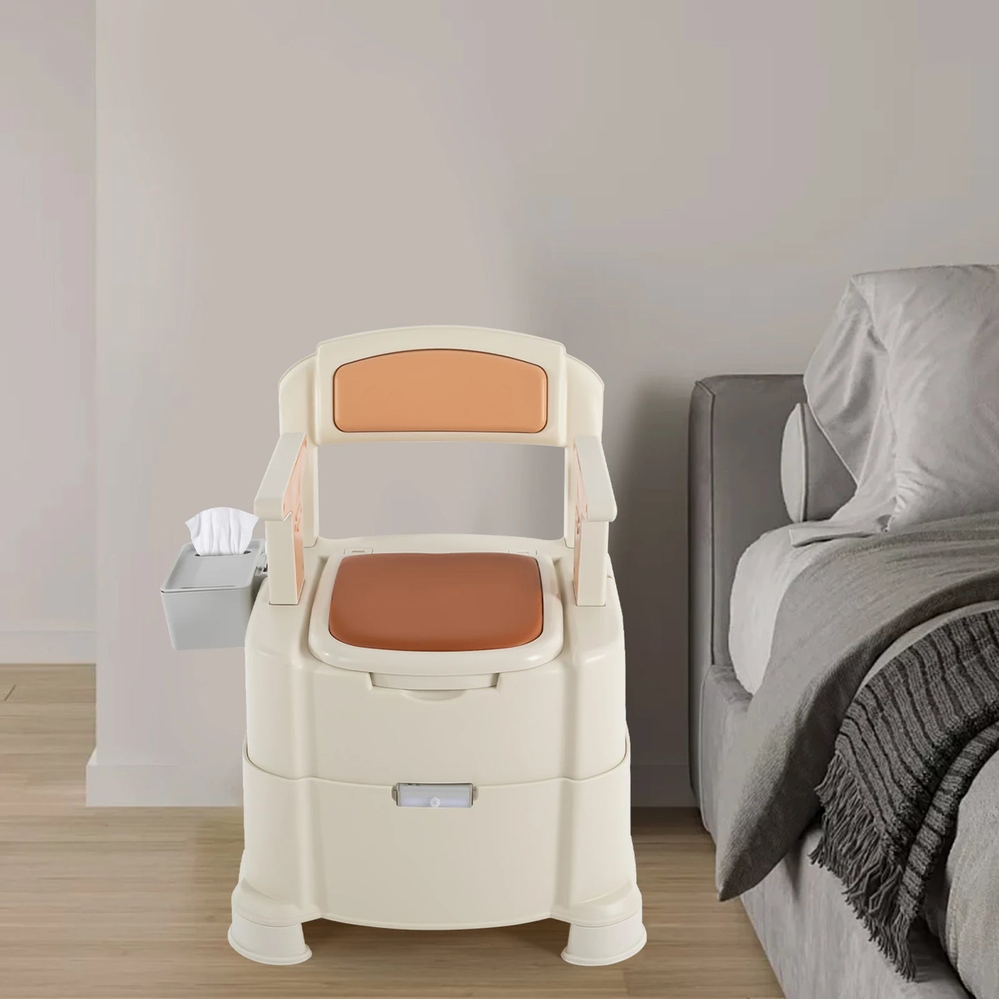 Sensor Night Light Portable Bedside Toilet 200kg Capacity