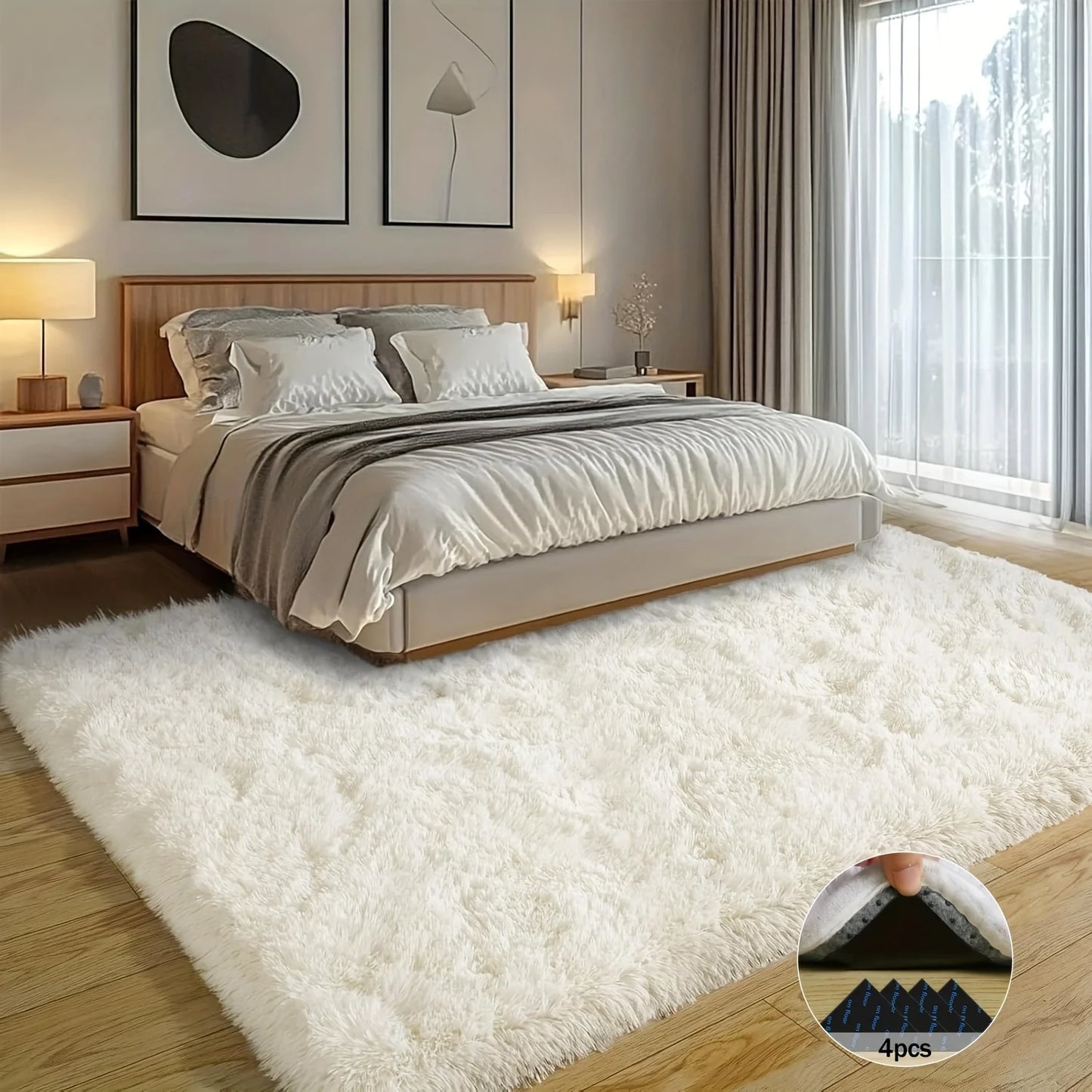 NONEDesign Aubusson Shaggy Non Slip Rug for Living Room