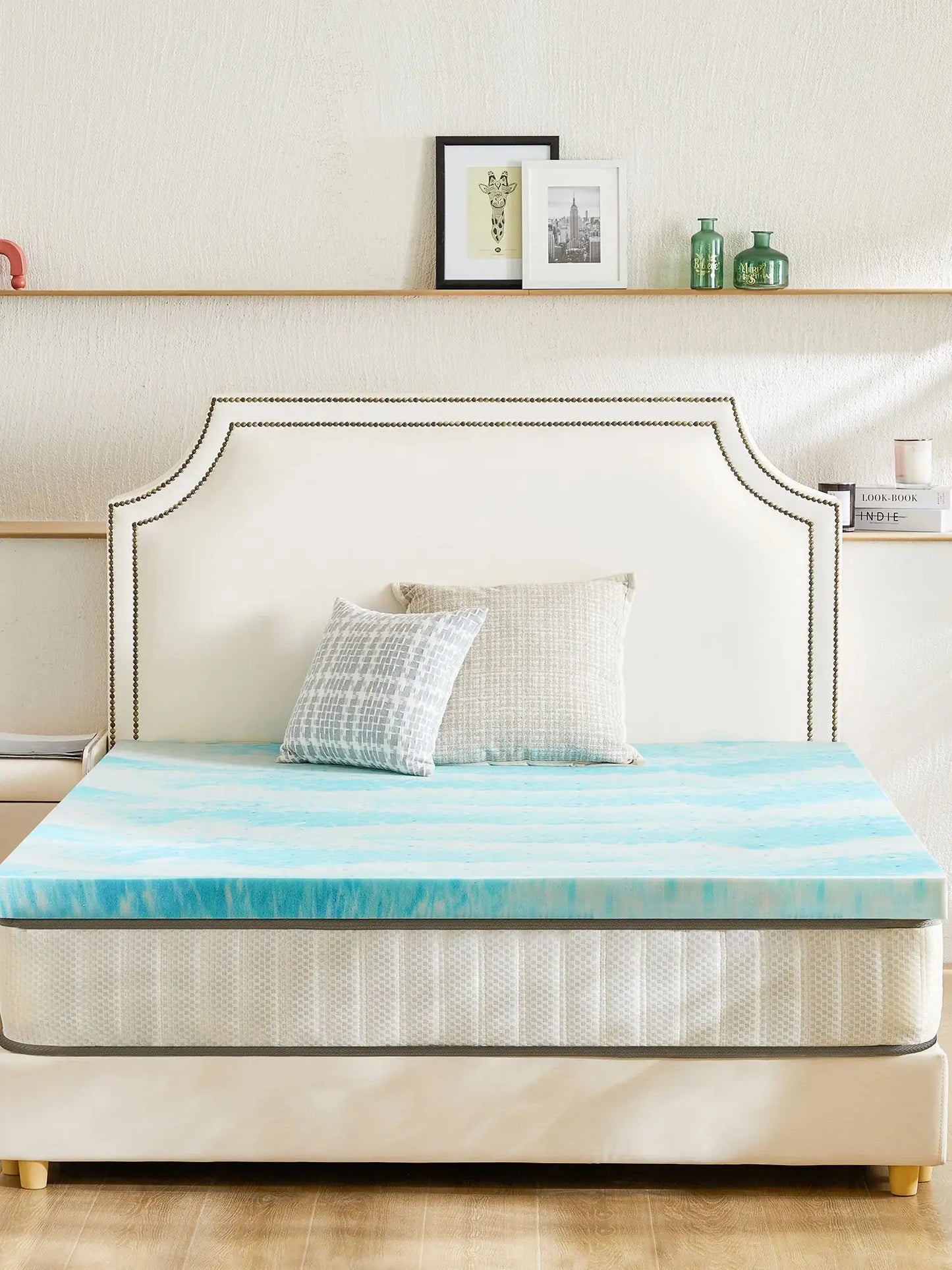 JHK Memory Foam Mattress Topper Gel Cooling Soft And Breathable