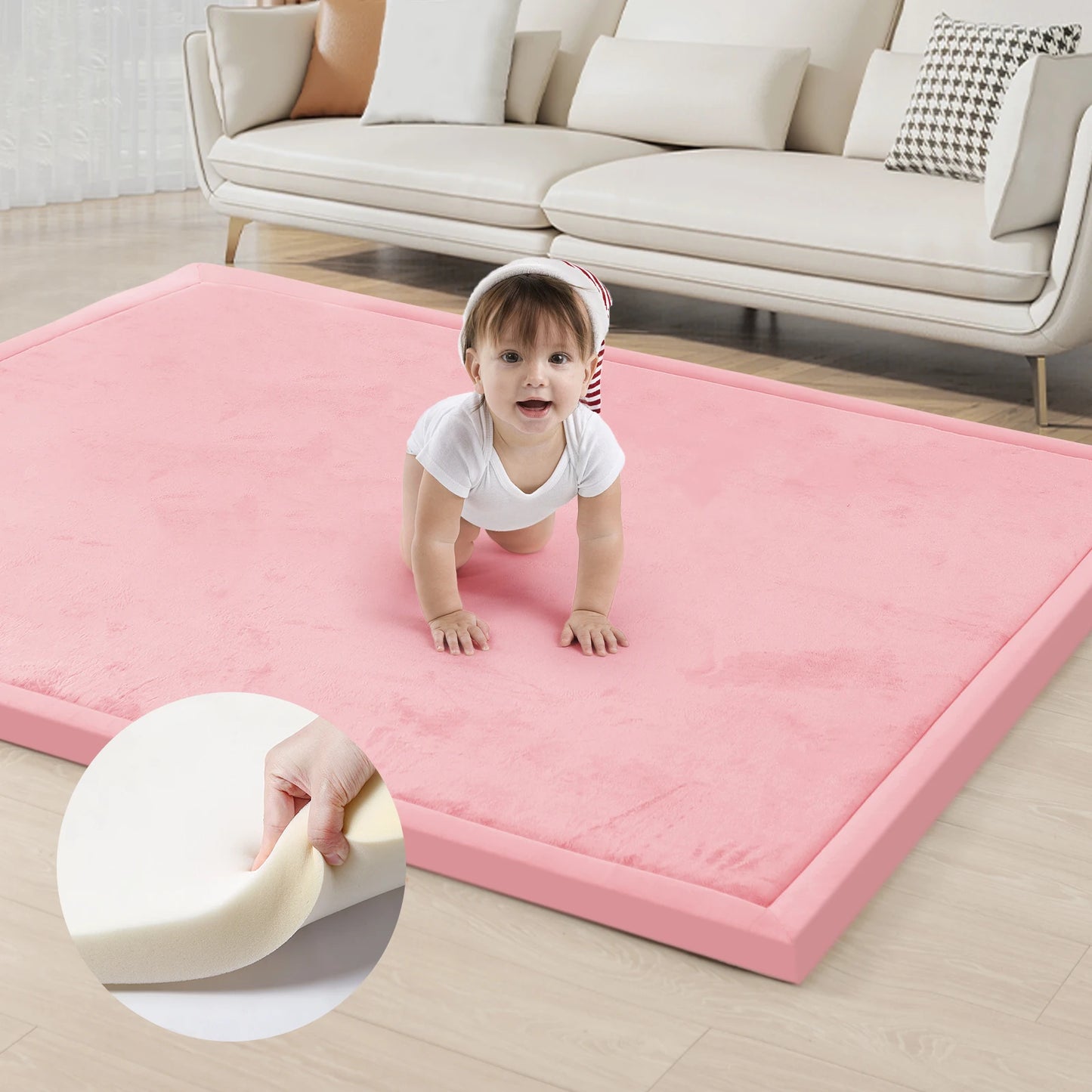 Huloo Sleep Memory Foam Floor Mat With Non Slip Bottom