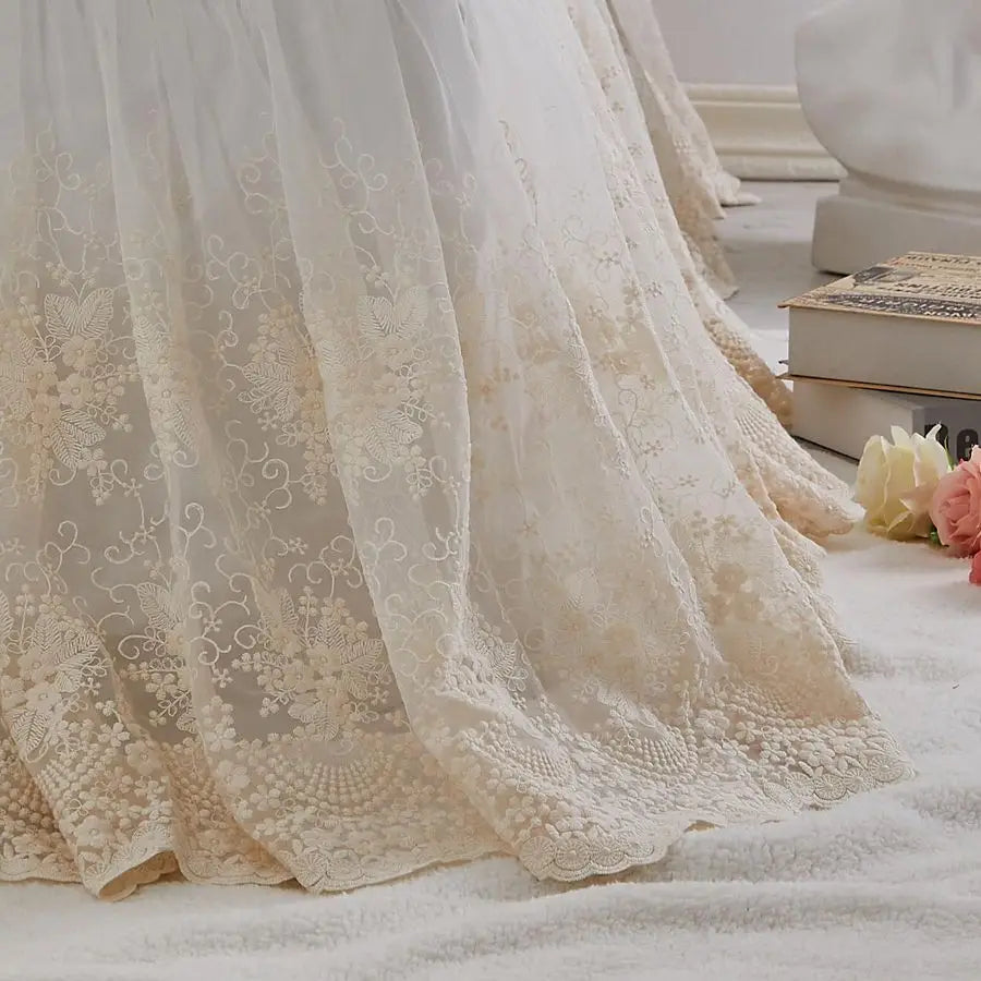 Boho Lace Crib Bed Skirt For Baby Nursery Dust Ruffle
