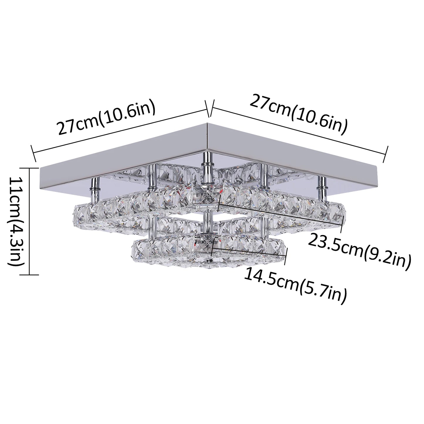 VETRULUS Crystal Chandelier Led for Living Room and Dining Room