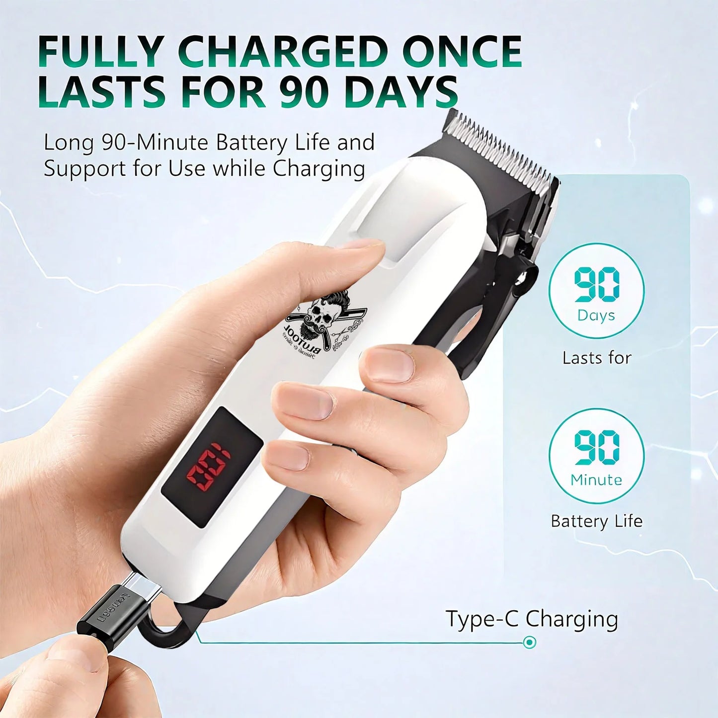 Electric Shaver And Trimmer Set USB Rechargeable For Home And Barbershop