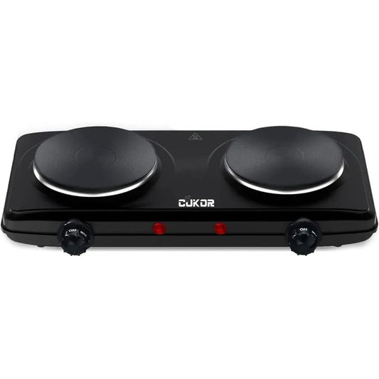 MDNG Portable Double Cast Iron 2 Burner Electric Stove