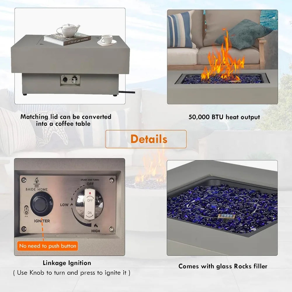 Outdoor Gas Fire Table 50,000 BTU