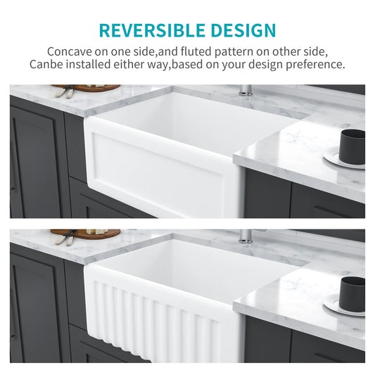 Ceramic Farmhouse Apron-Front Sink, Single Bowl Laundry Room