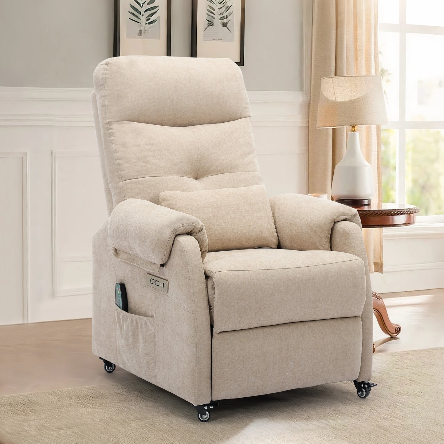 Korser Power Recliner Chair With USB Ports And Wheels For Home