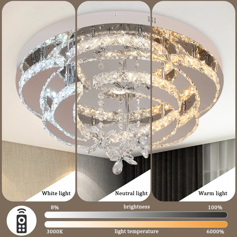 VETRULUS Luxury K9 Crystal Chandelier LED Pendant Light