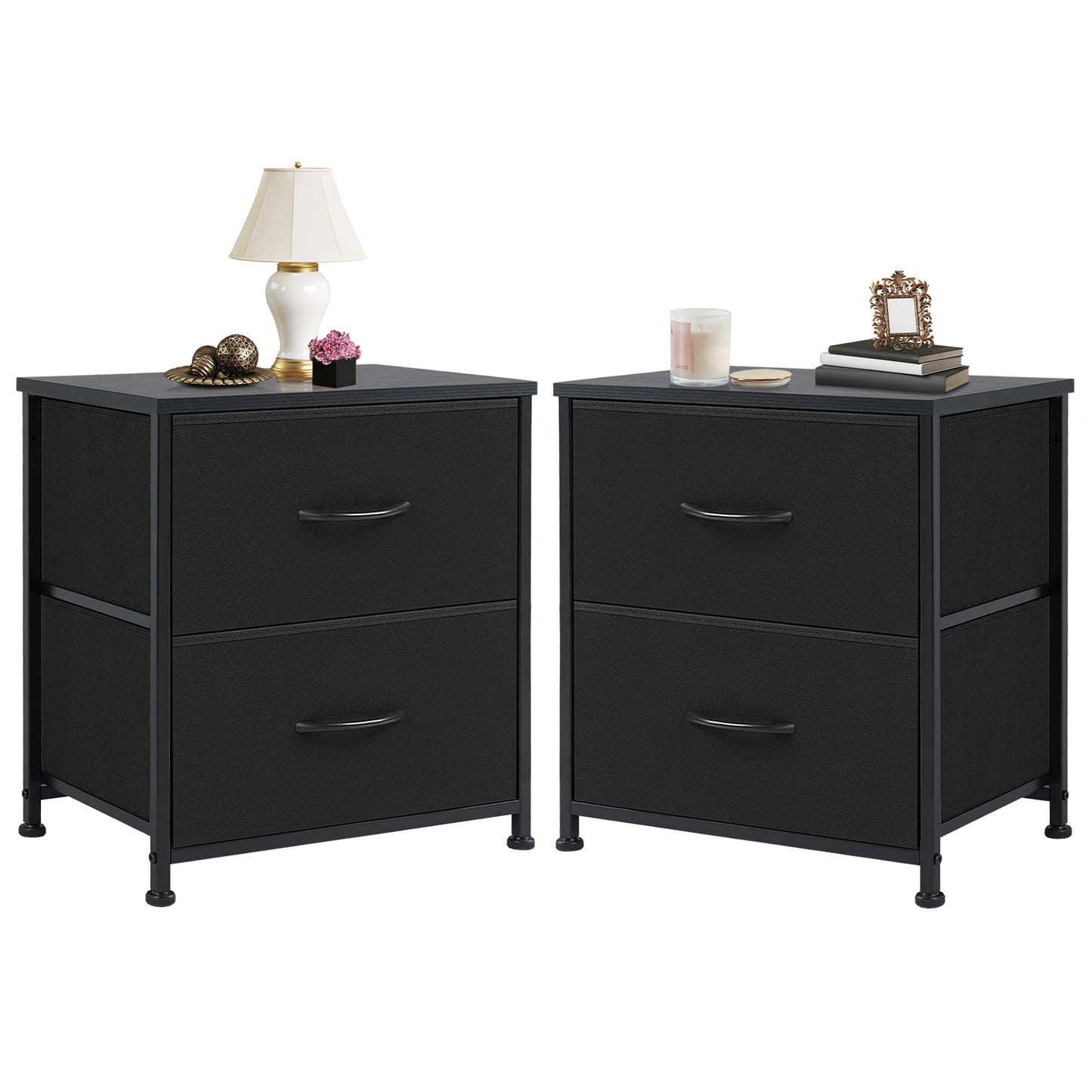 JHK Nightstand With Storage Drawers And Cabinet Bedroom Furniture