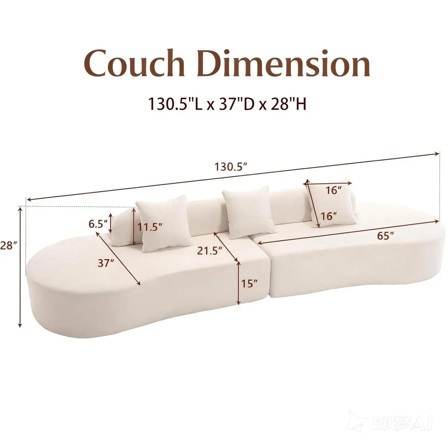 Modular Sectional Sofa For Living Room Modern Curved Cloud Couch