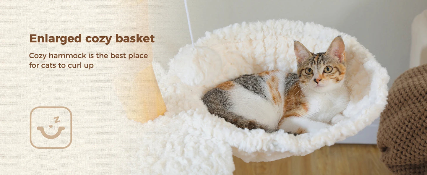 PAWZ Road Modern Solid Wood Cat Tree With Condo