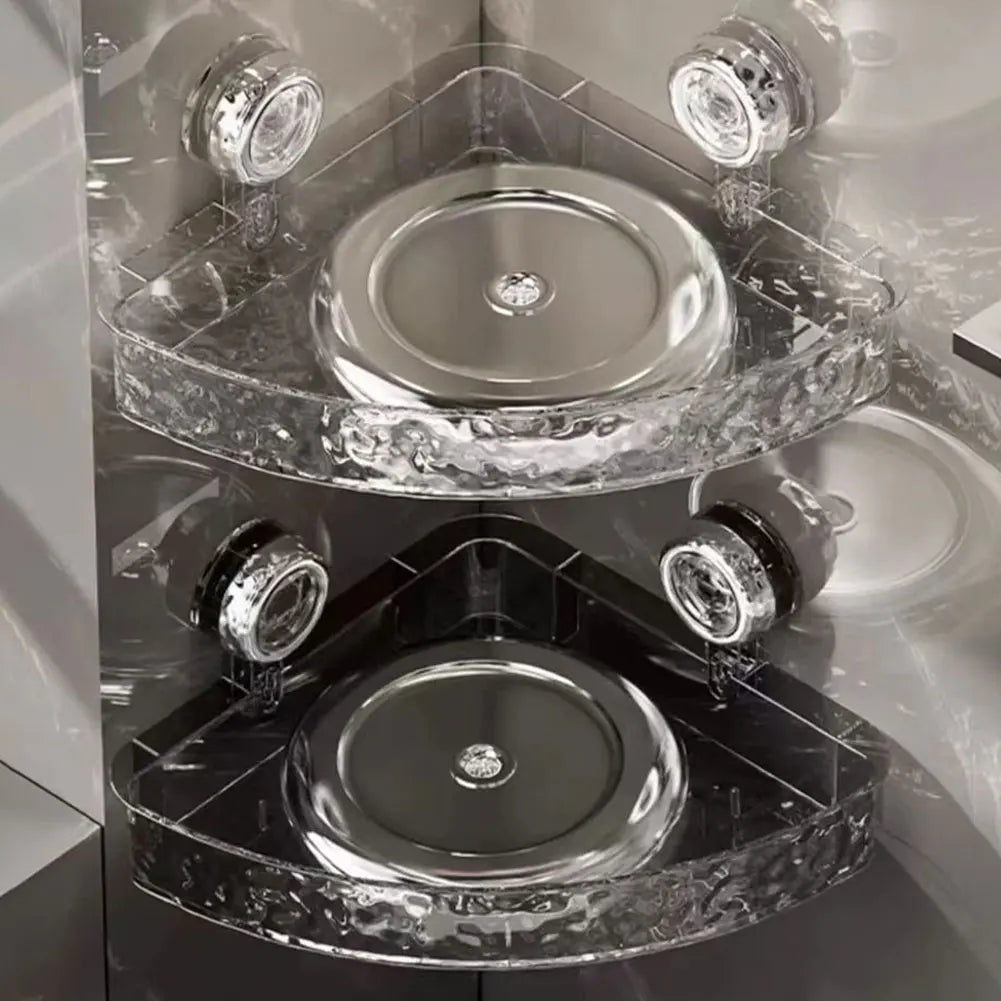 Suction Cup Bathroom Storage Shelf No Drill Shower Organizer