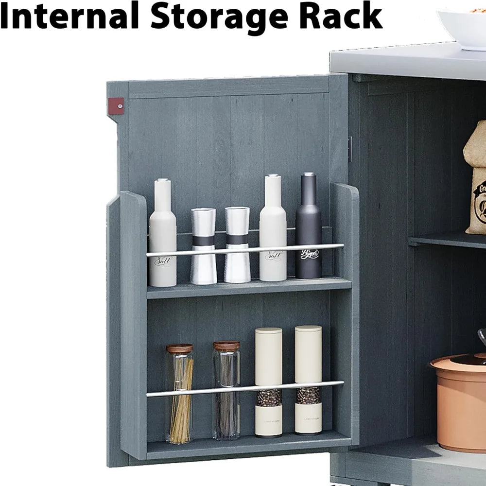 Outdoor Kitchen Island For Grills With Stainless Steel Top