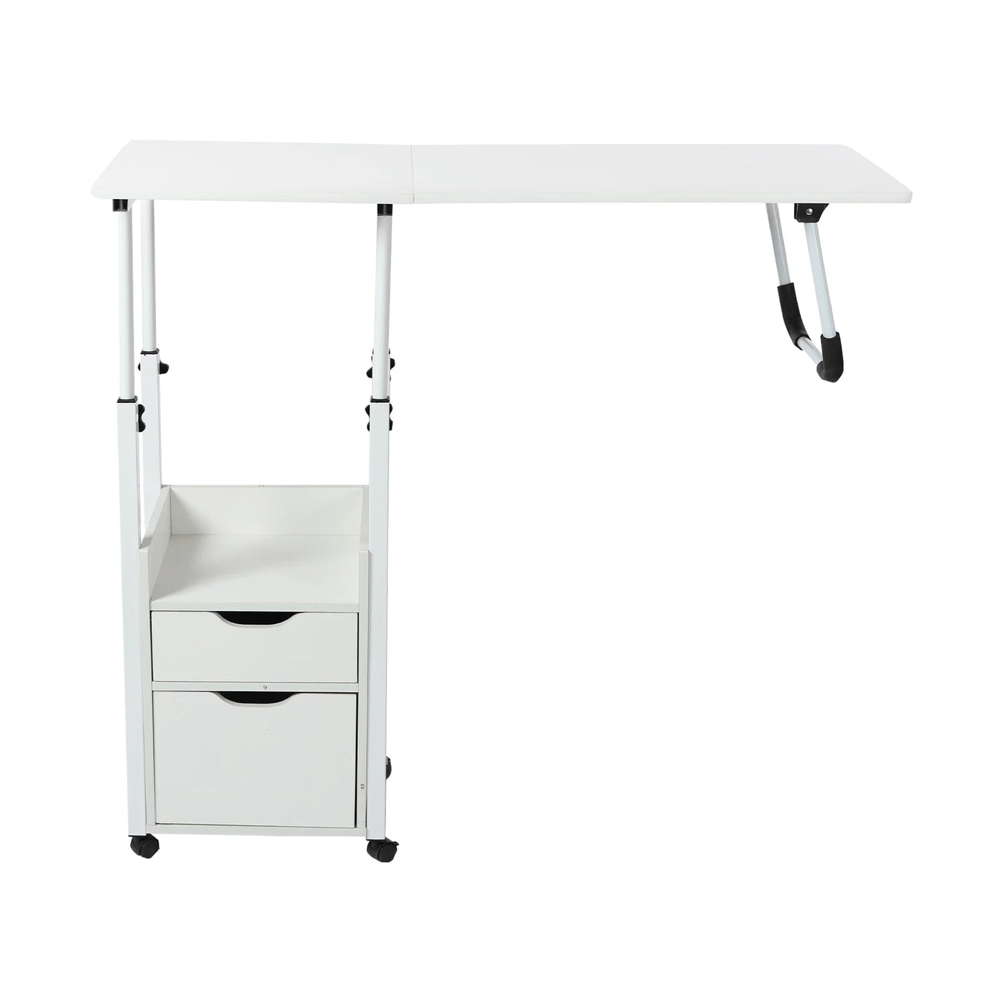 Bymaocar Movable Bedside Table Overbed Desk Height Adjustable