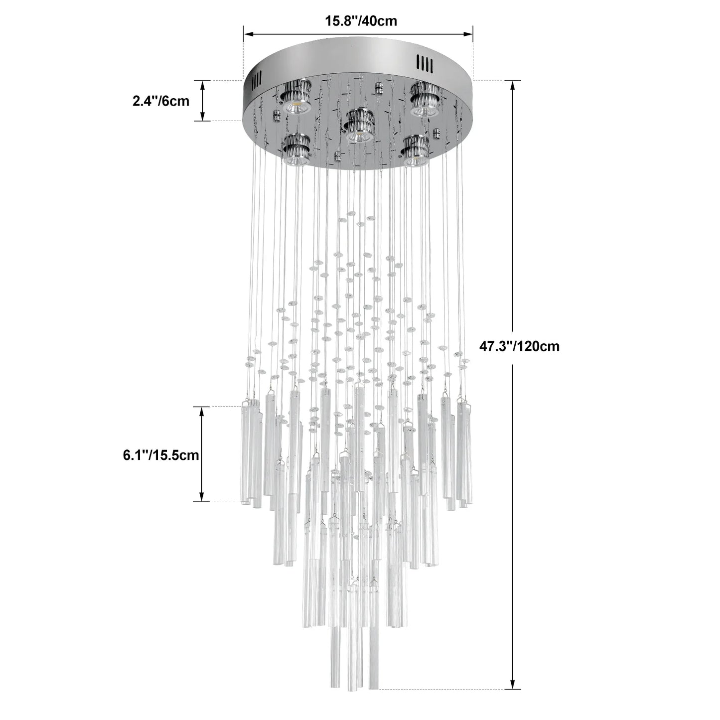 VETRULUS Crystal Ceiling Chandelier Lustre Pendant Lights