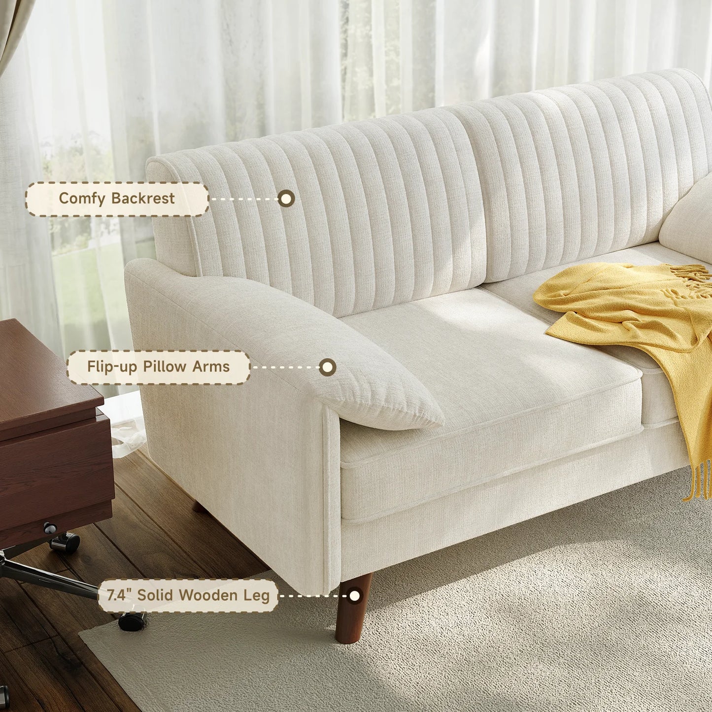 Chenille Loveseat Sofa For Compact Living Spaces And Cozy Corners