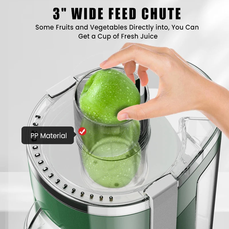 SEJOY Compact Fruits Juicer 500W With Wide Mouth Feed Chute