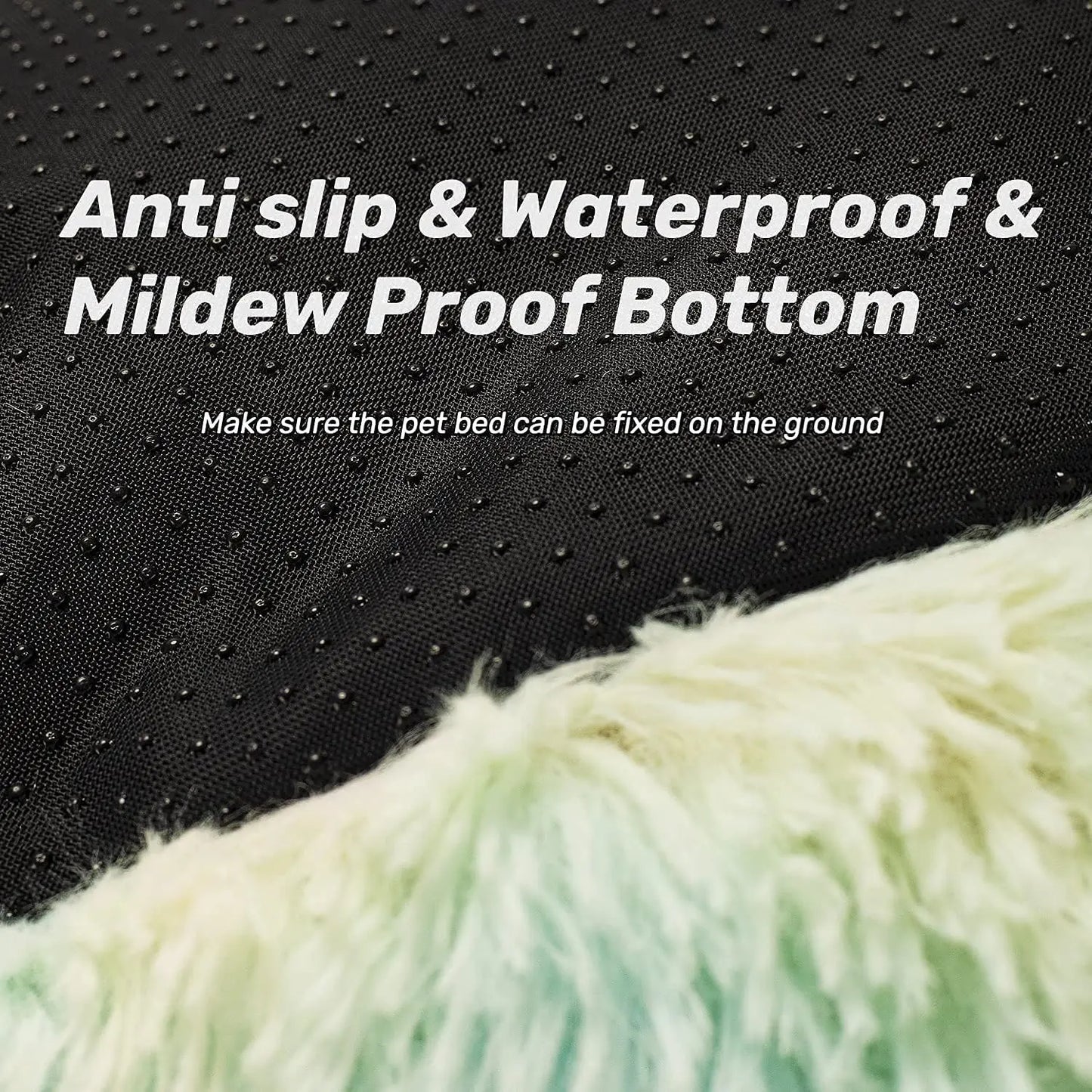 Anti Anxiety Plush Pet Bed With Washable Faux Fur Deluxe