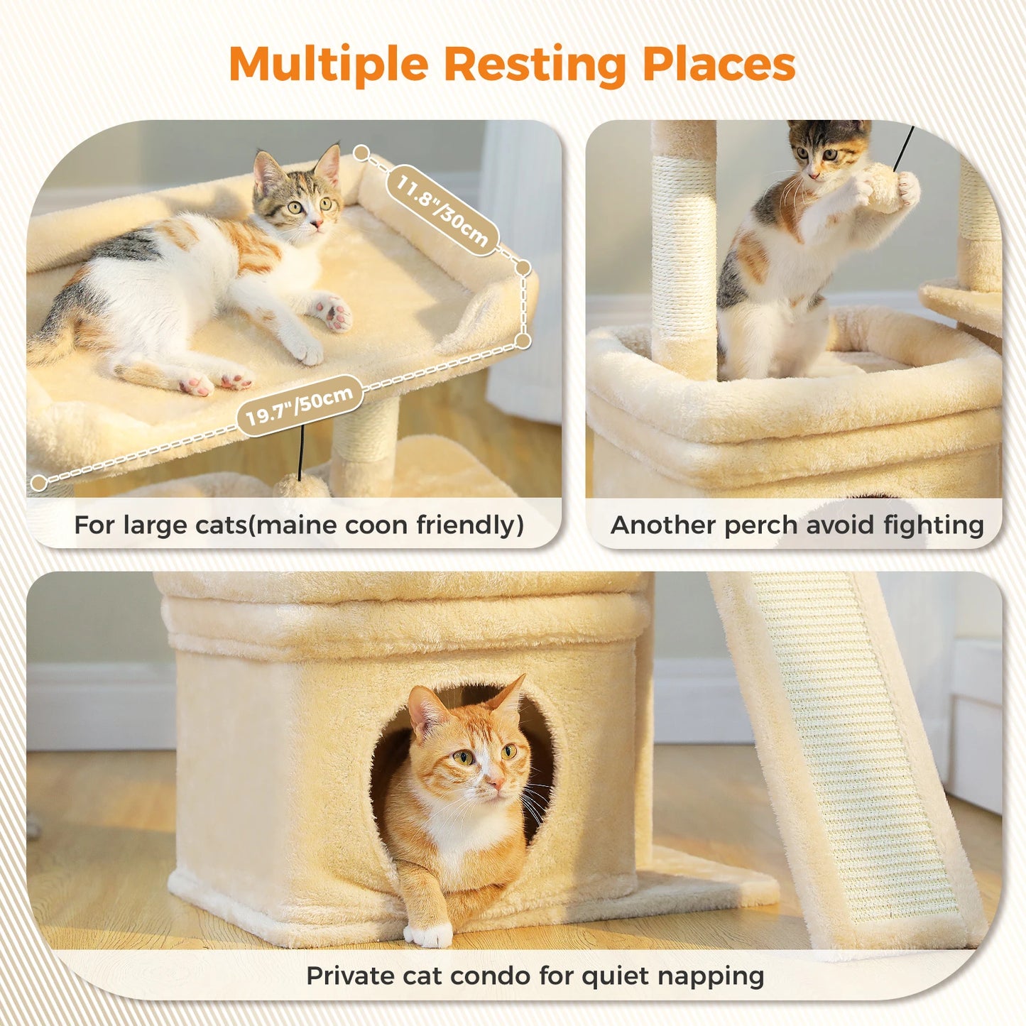 PAWZ Road Small Indoor Cat Tree With Sisal Scratching Post