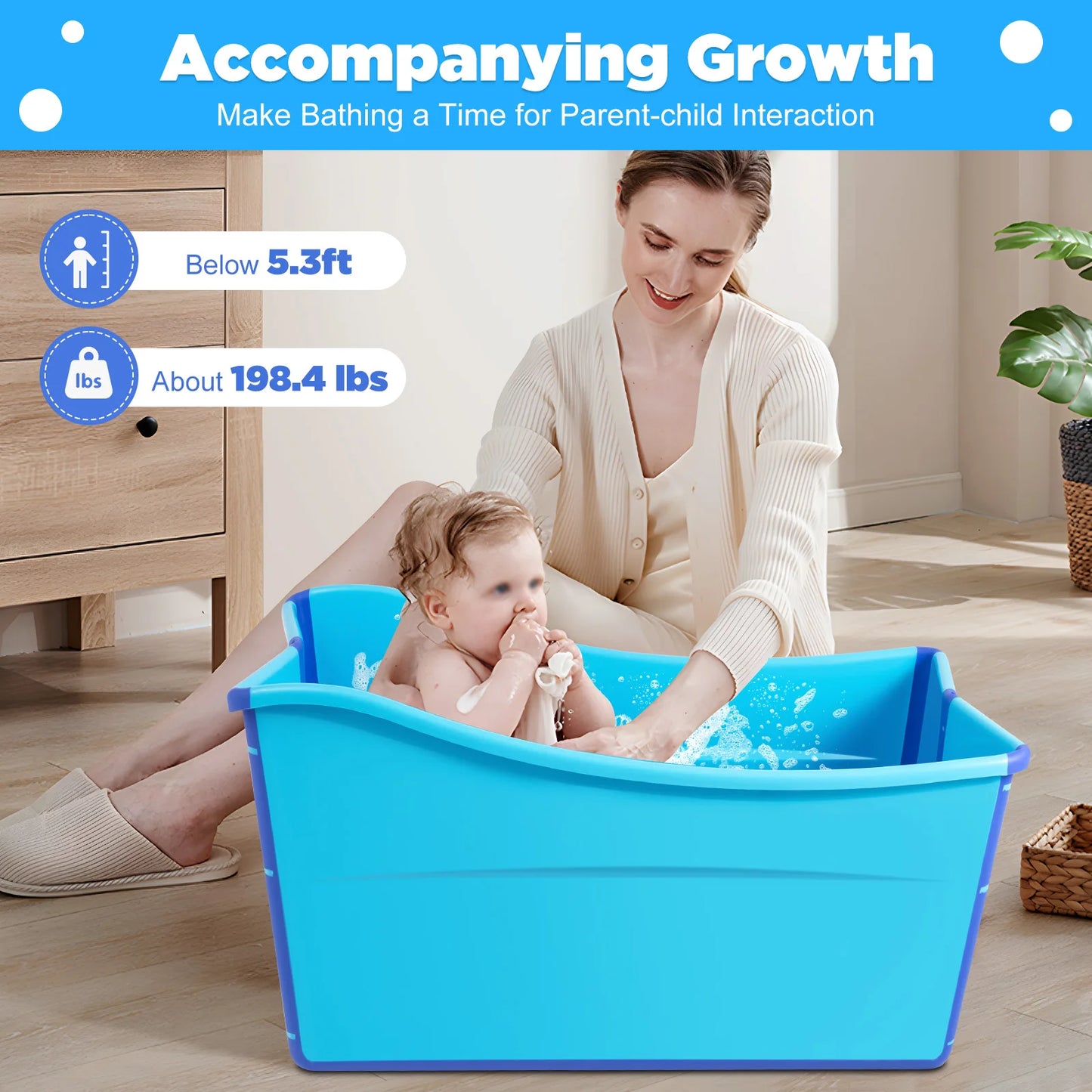 Foldable PP TPE Bathtub Portable Bath for Adults and Children