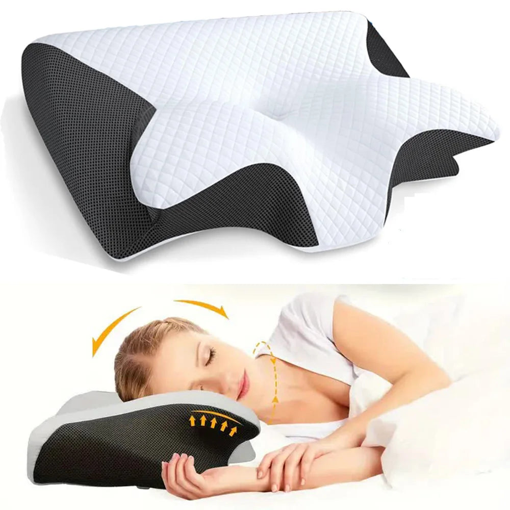 Memory Foam Cervical Orthopedic Neck Pillow For Comfortable Sleep