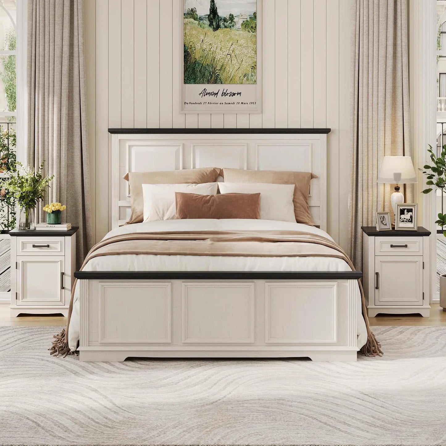 Vabches Nightstand With Drawers And Storage Cabinet