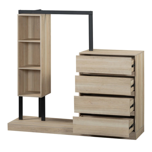 Wardrobe With Four Drawers And Three Shelves For Organization