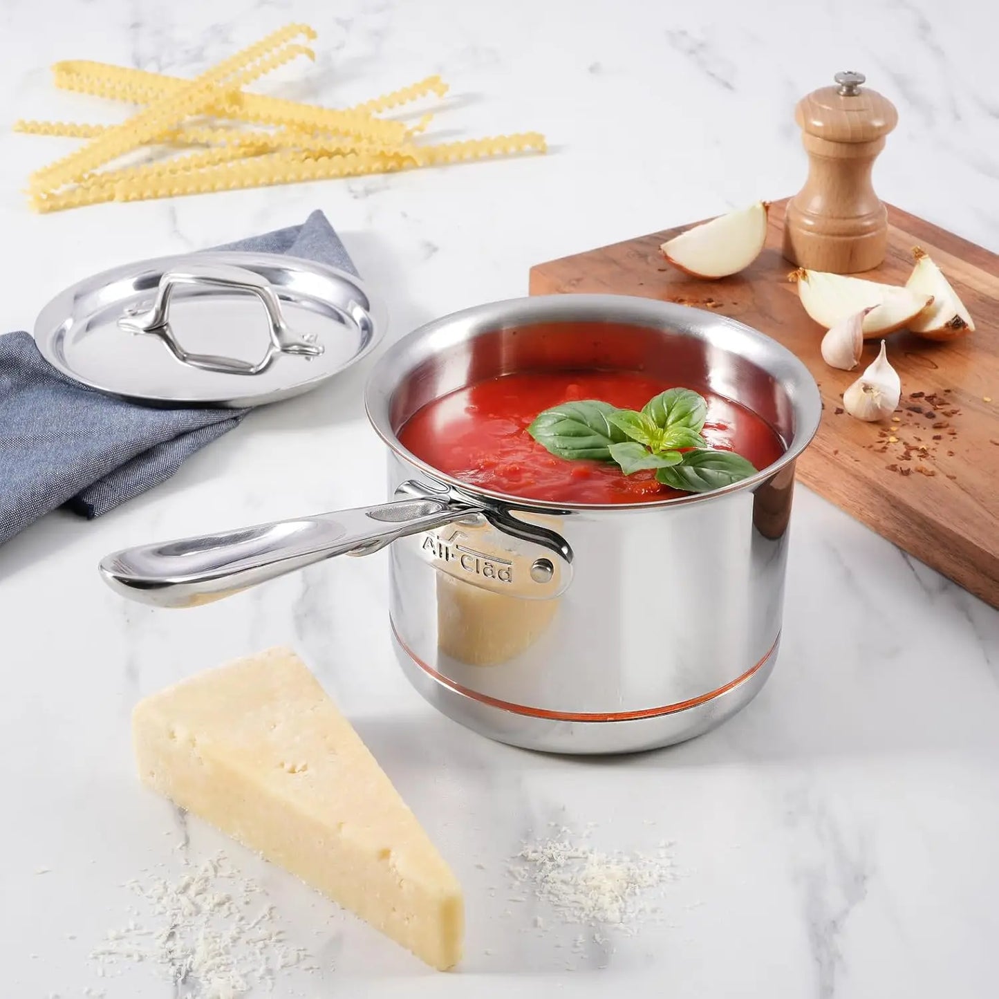 Copper Core Layered Stainless Steel Sauce Pan Induction Safe 600F