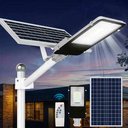 8000mAh Solar Street Light Parking Lot Dusk to Dawn LED Flood Lamp IP67