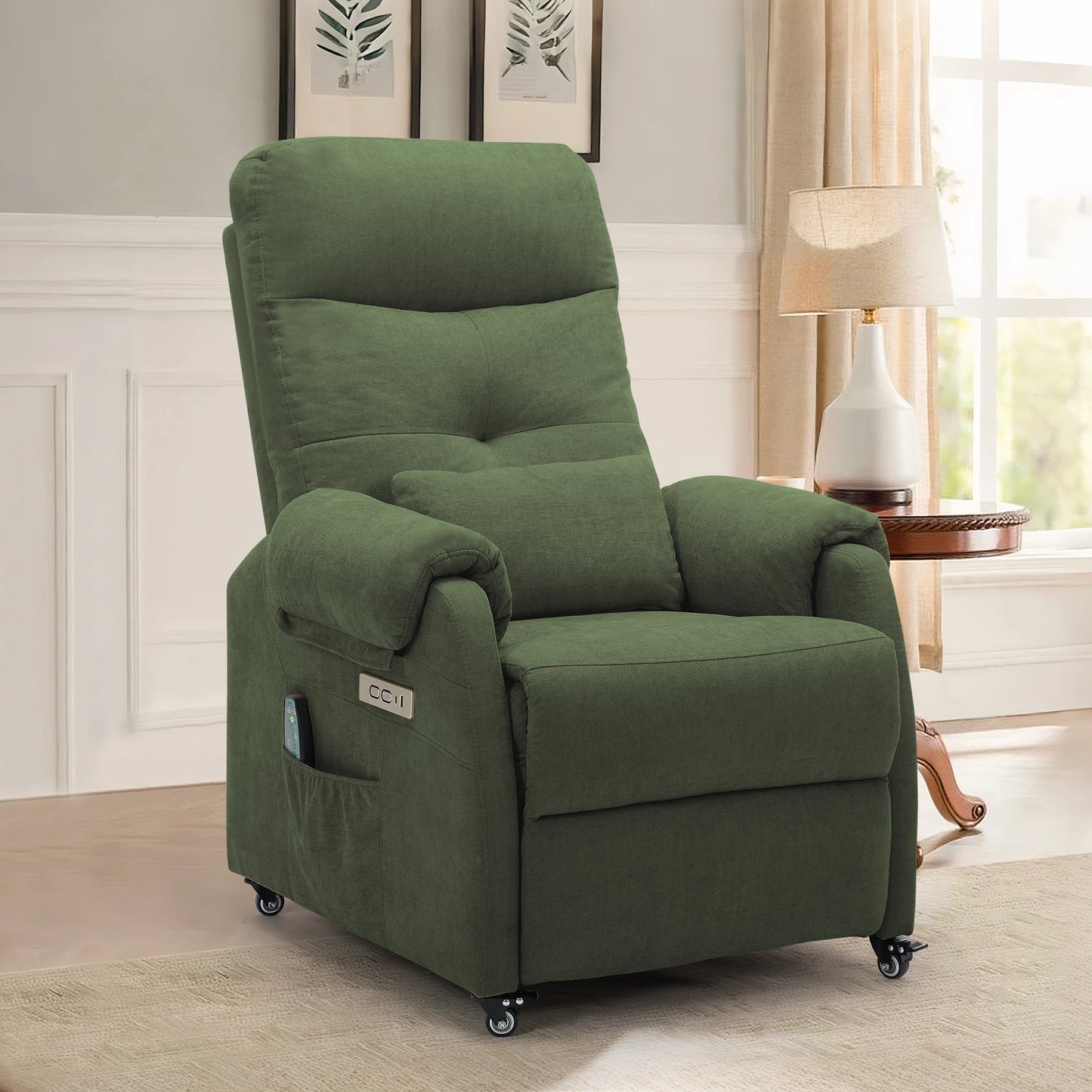 Korser Power Recliner Chair With USB Ports And Wheels For Home