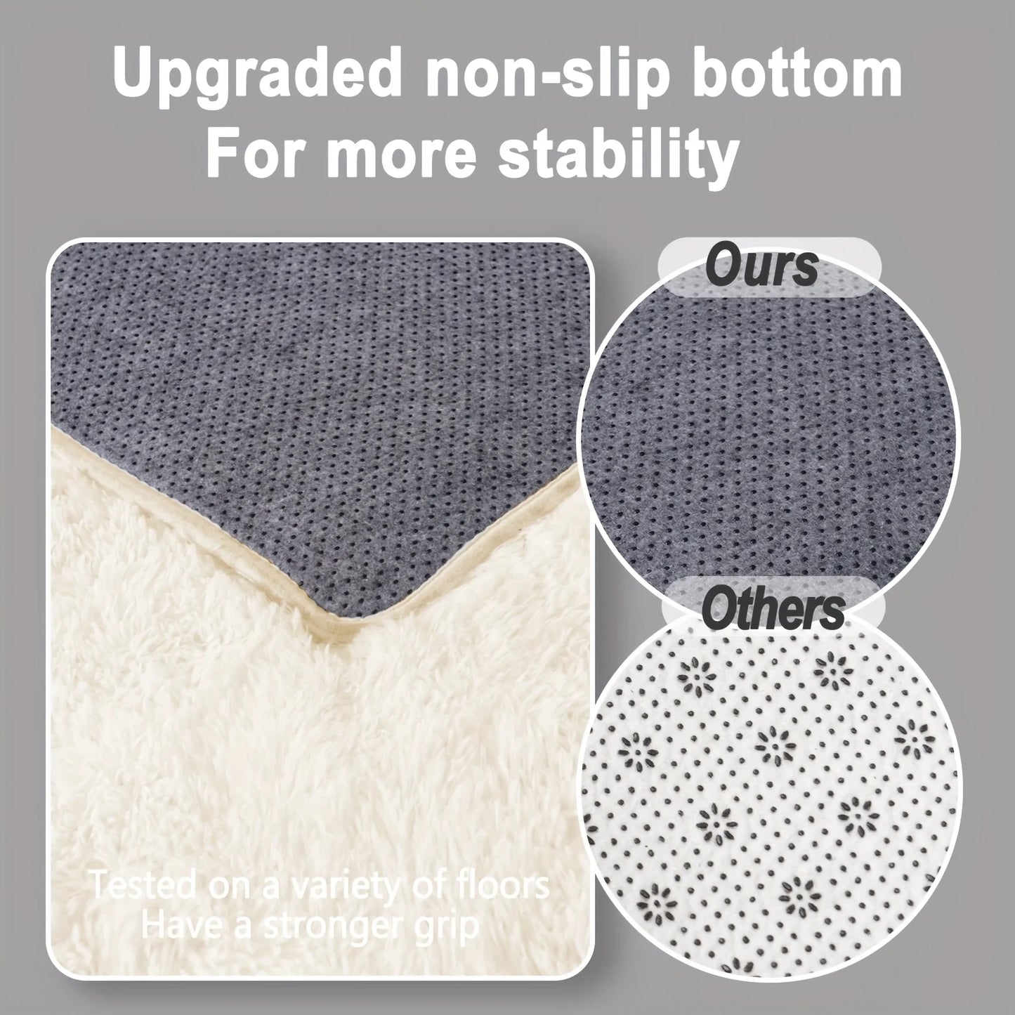 NONEDesign Soft Shaggy Non Slip Rug For Living Room Nursery