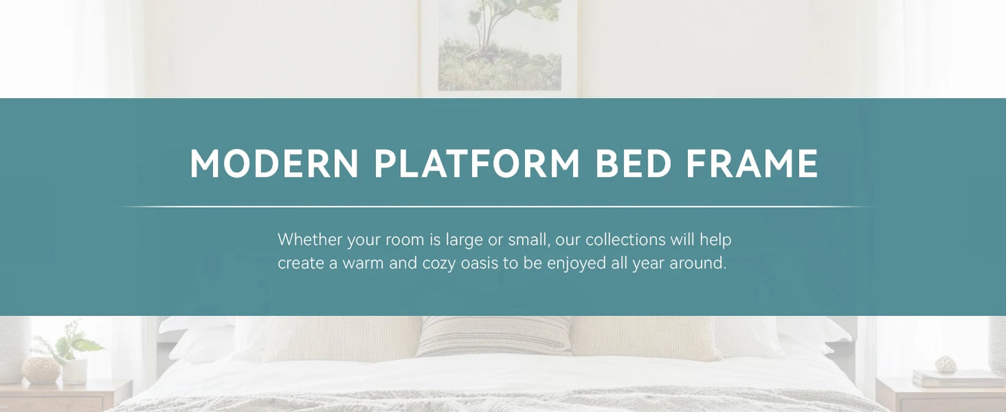 HOOMIC Upholstered Bed Frame With Adjustable Linen Headboard