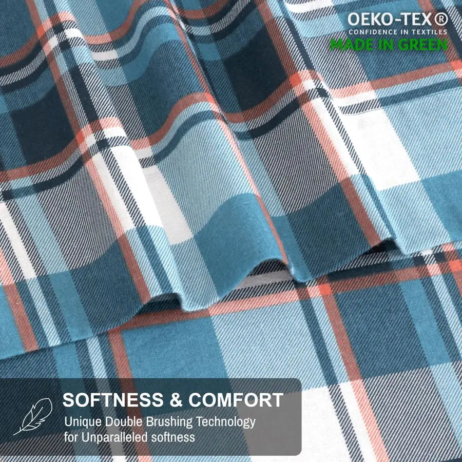 Flannel Sheet Set 100% Cotton Double Brushed Deep Pocket