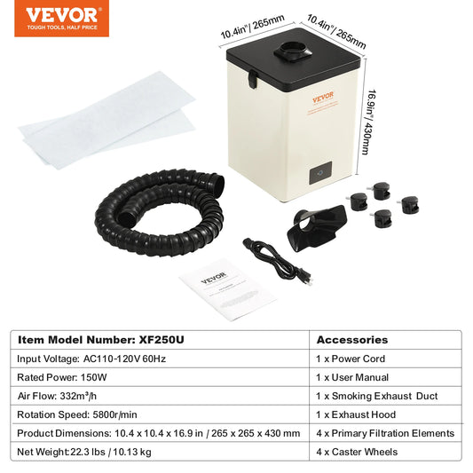 VEVOR Soldering Fume Extractor 150W 3 Stage Filters With Strong Suction