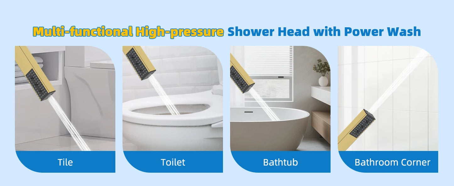 Hibbent High Pressure Rainfall Shower Head With Handheld Spray