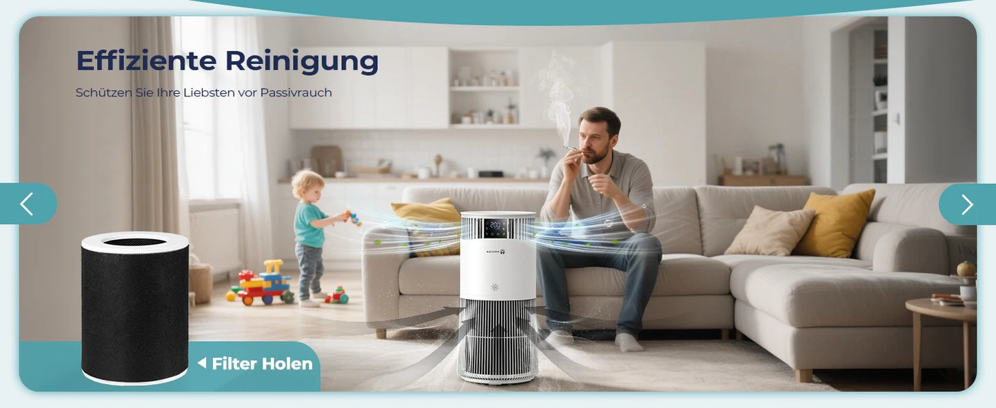 Amicura P2 Air Purifier For Pets Allergies 450 CADR