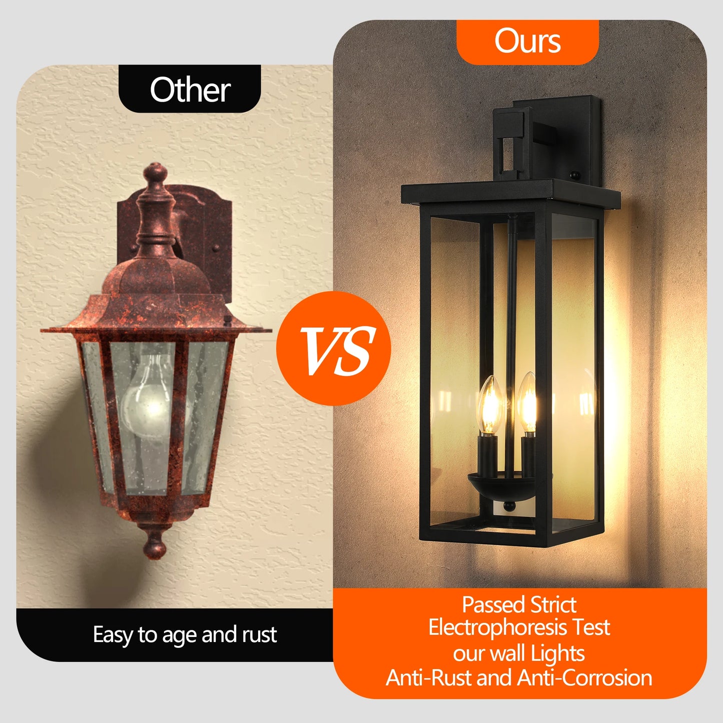 ARLGSITE Outdoor Wall Lantern With Dusk To Dawn Sensor