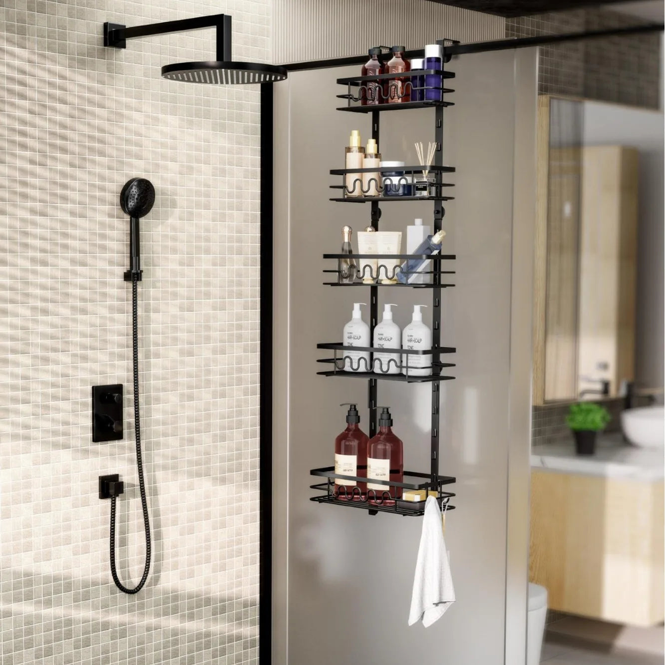 HobbyLane Over The Door Pantry Organizer Multi Tier Metal Rack
