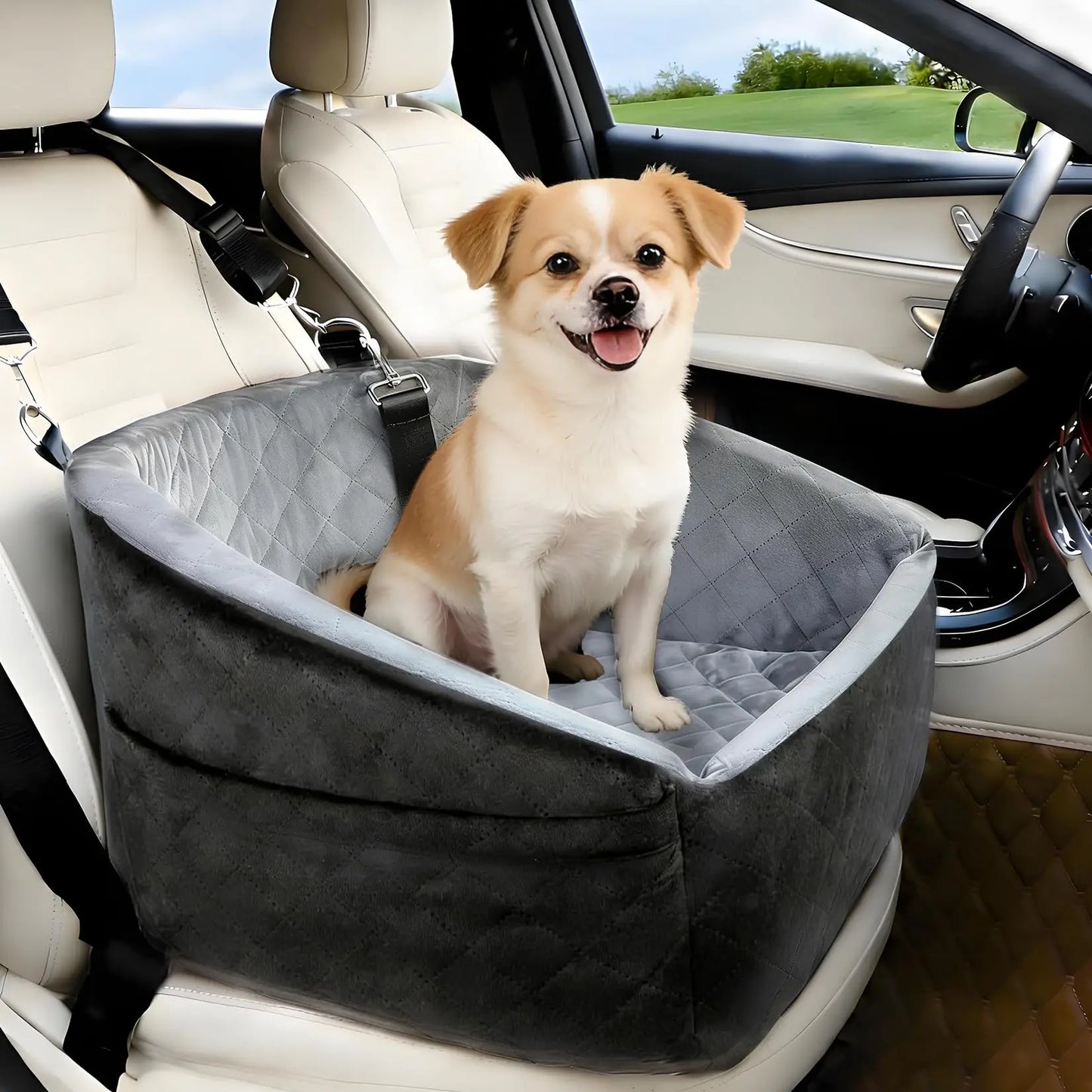 HiMISS Dog Booster Car Seat With Detachable Bed