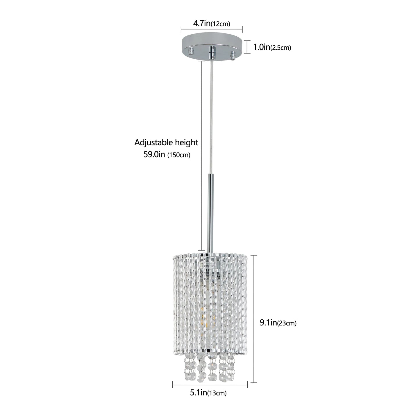 ARLGSITEC Luxury Modern Crystal Pendant Lights 3 Pack Chrome Ceiling Fixture