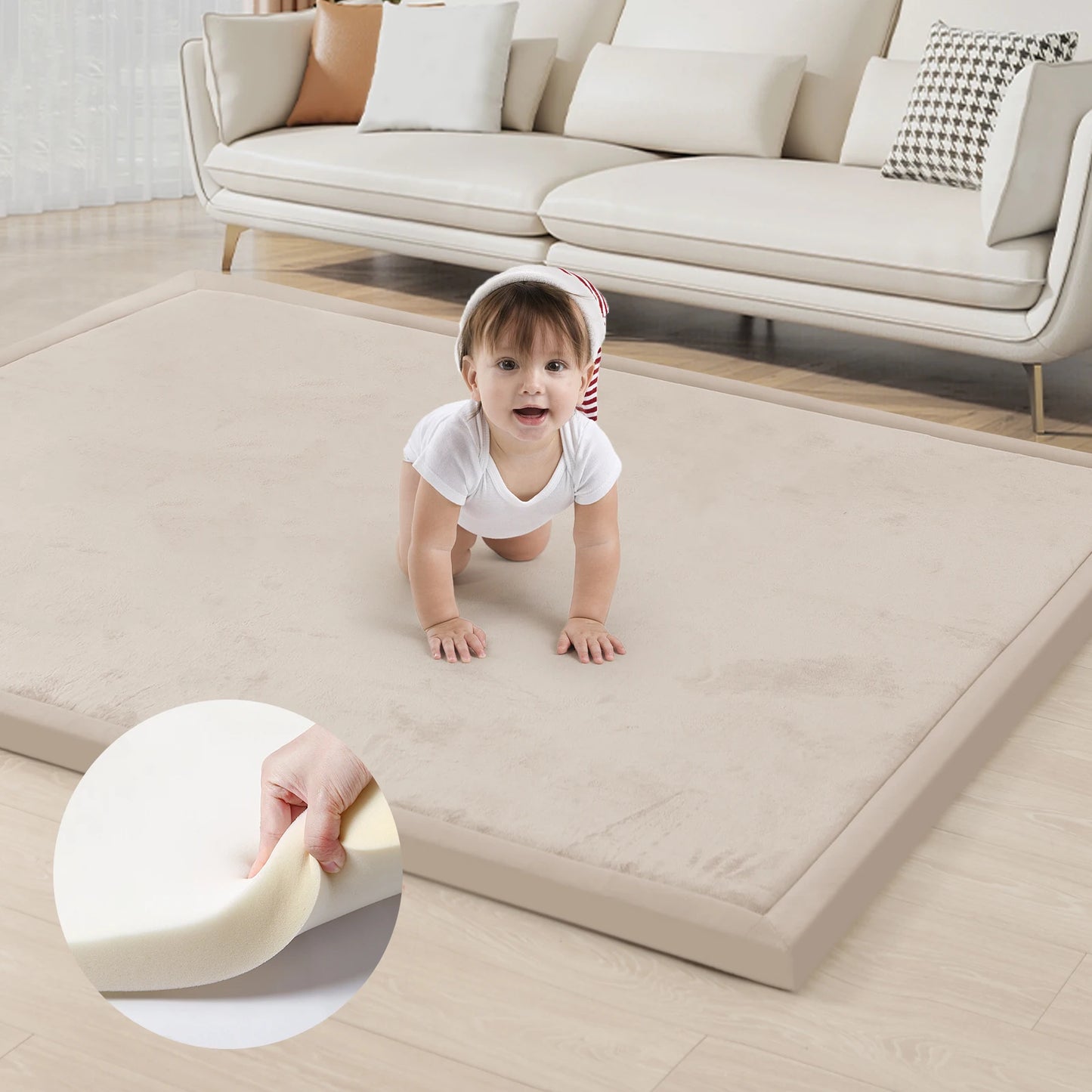 Huloo Sleep Memory Foam Floor Mat With Non Slip Bottom