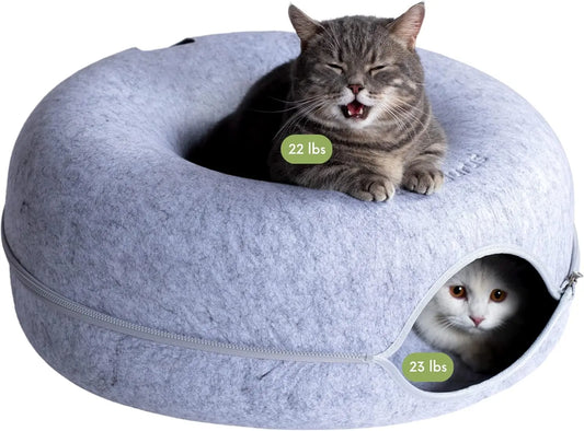 XMSJ Peekaboo Cat Cave Donut Bed For Multiple Cats Indoor